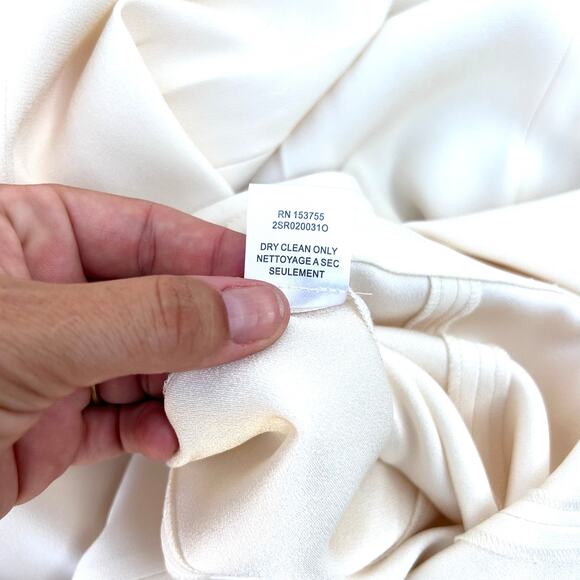 Haute Hippie Wide Leg Front Slit Cream Trousers Pants 6 High Waisted Flowy - Picture 12 of 12